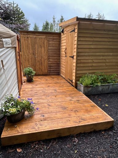 Meadow yurt patio
